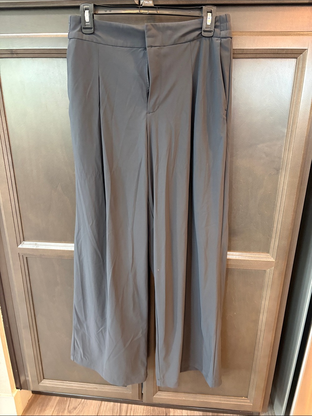 Athleta Wide-Leg Travel Pants in Charcoal